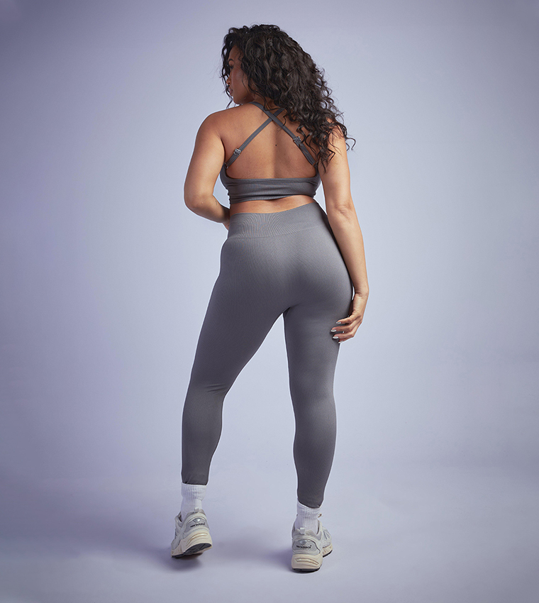 Buy Boohoo Plus Seamless Rib Leggings In Grey