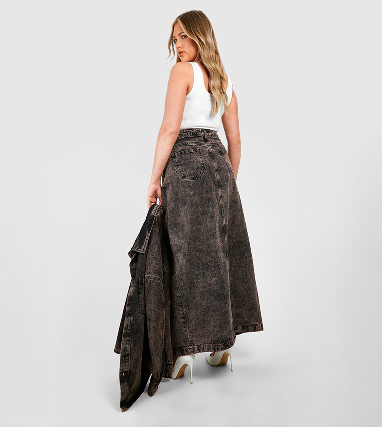 Fashion Black Cord Skirt Boohoo Cargo Skirt Petite Midi Skirt