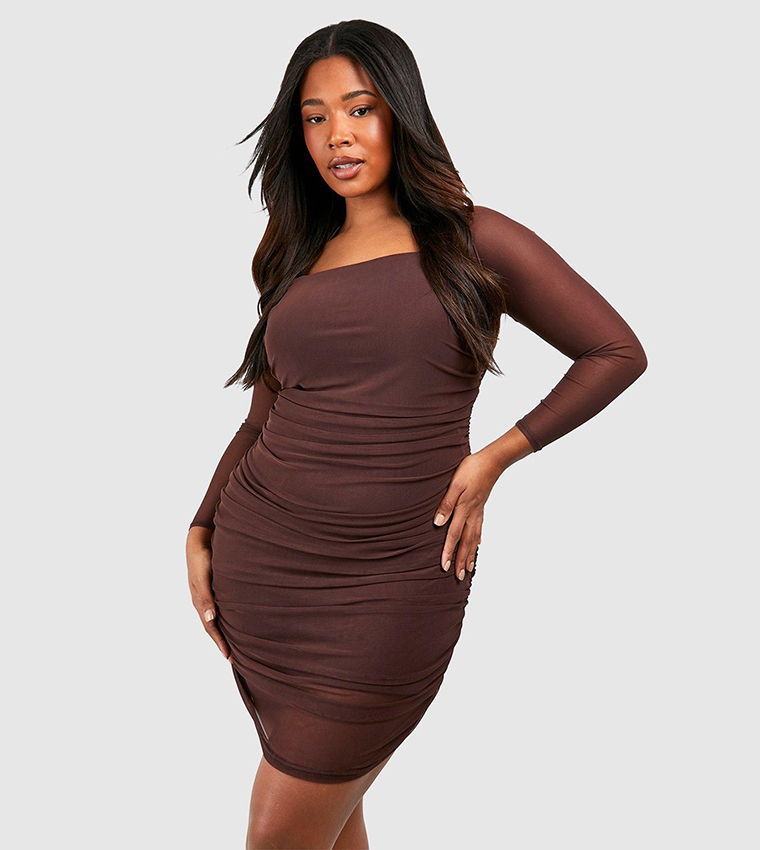 Curve Mesh Bodycon Dress