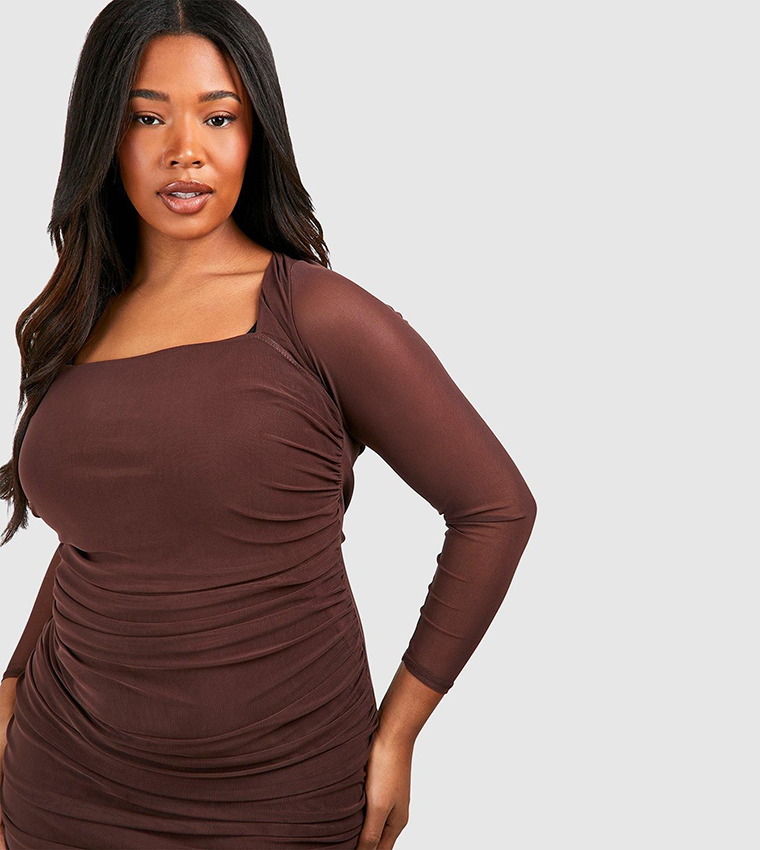 Curve Mesh Bodycon Dress