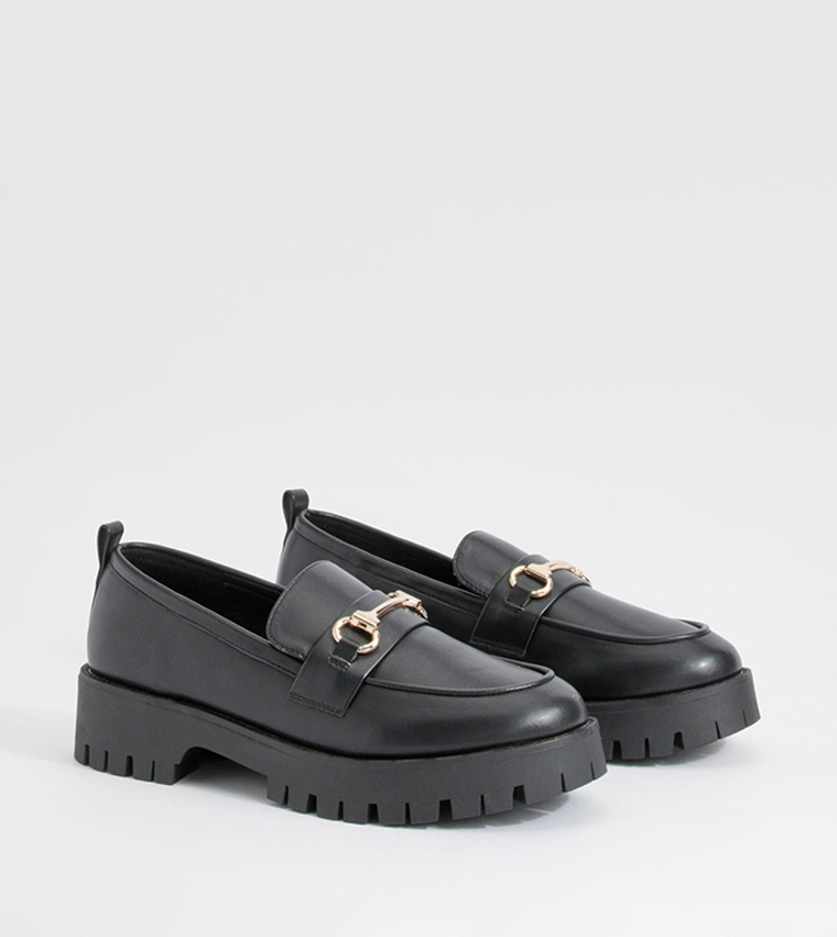 Wide Fit Chunky T Bar Loafers