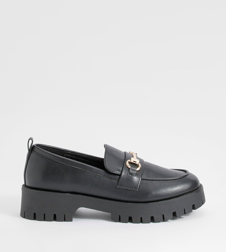 Wide Fit Chunky T Bar Loafers