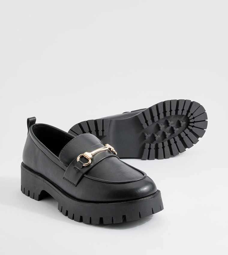 Wide Fit Chunky T Bar Loafers