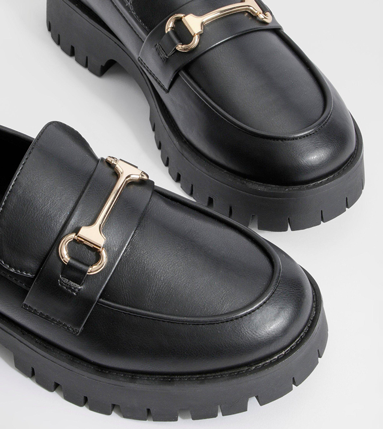 Wide Fit Chunky T Bar Loafers