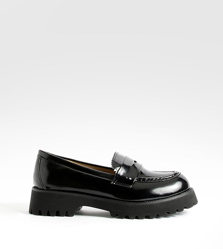 Black loafers with white hot sale sole