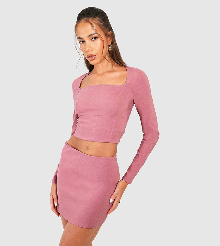 Square Neck Corset & Mini Skirt Set