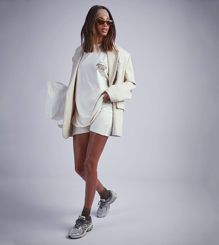 Dsgn Studio Sports Bubble Slogan Oversized Top