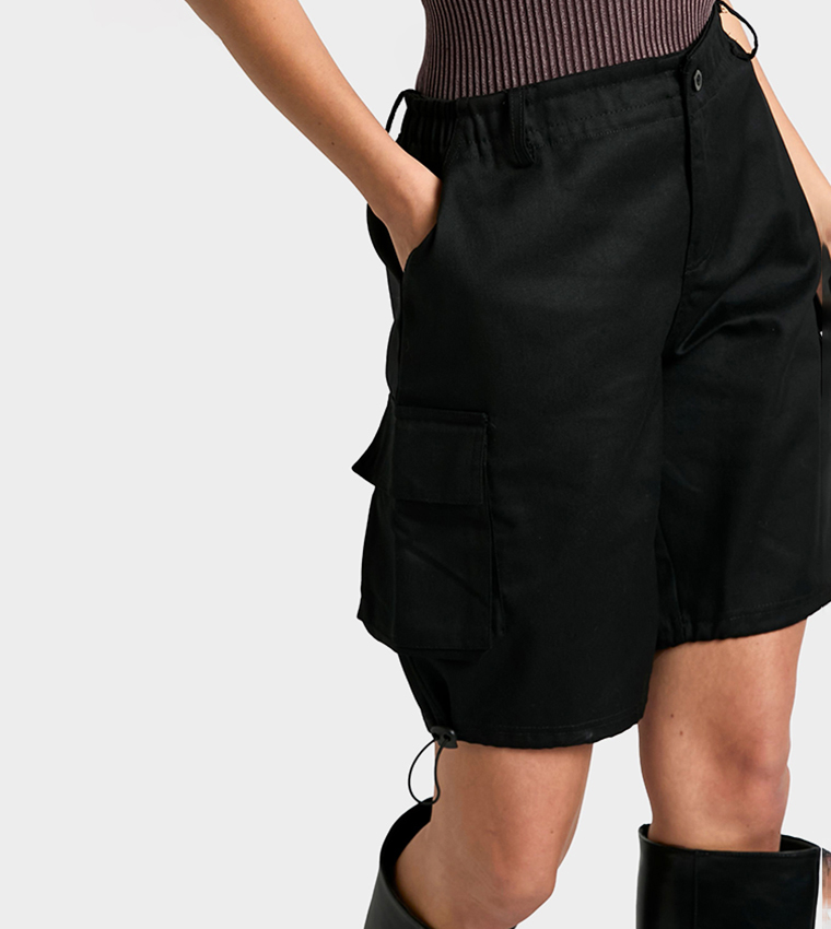 High Waist Cargo Shorts