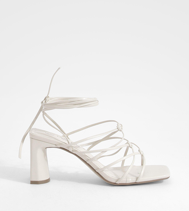 Buy Boohoo Wide Fit Block Heel Sandals In White 6thStreet Bahrain