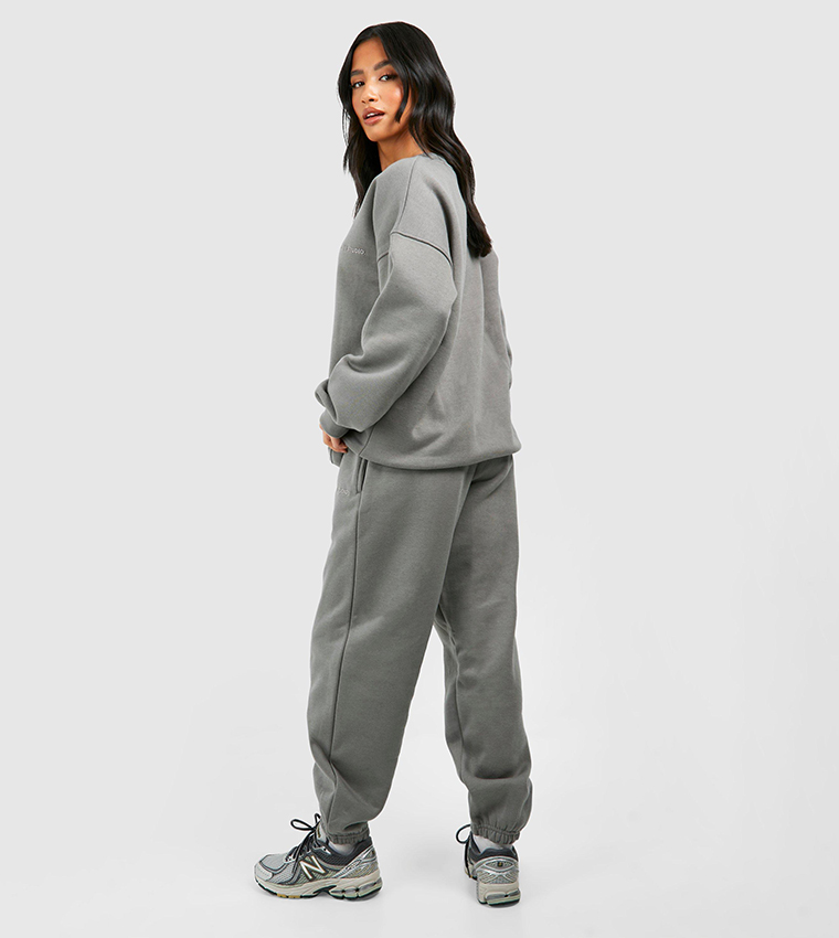 Grey tracksuit boohoo sale