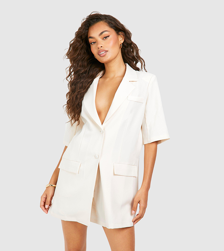 Longline linen blazer best sale