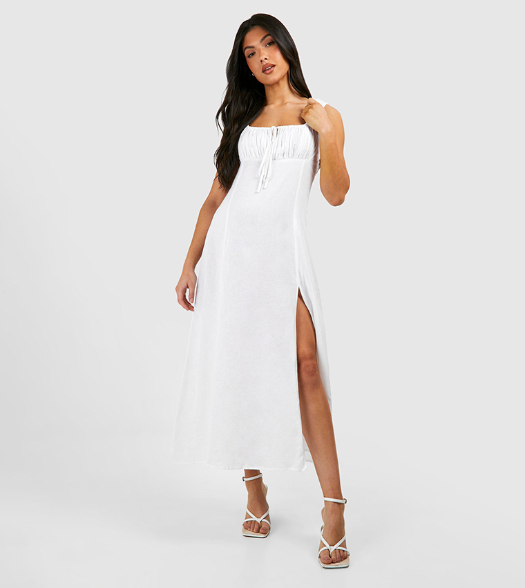 Boohoo White Maternity Dress Midi Dress Boohoo Dresses Maternity Midi Dress  Boohoo White