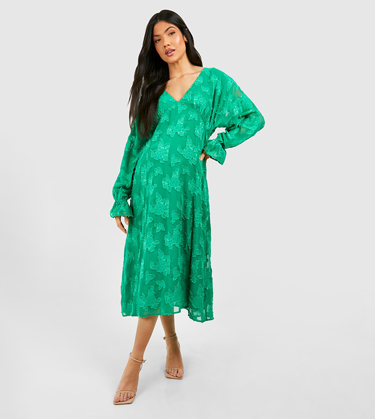 boohoo green maternity dress Wildflower Maternity Silk Unique Boho Dresses Plus size / mahogany main image 0