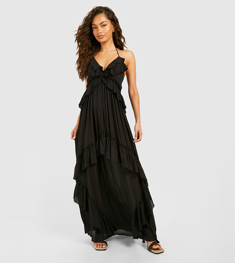 Free People Black Strapless Summer Maxi Dress Freepeople Buy Boohoo Cheesecloth Ruffle Smock Maxi Dress In Black 6thStreet Qatar Free People Black Strapless Summer Maxi Dress Freepeople Buy Boohoo Cheesecloth Ruffle Smock Maxi Dress In Black 6thStreet Qatar