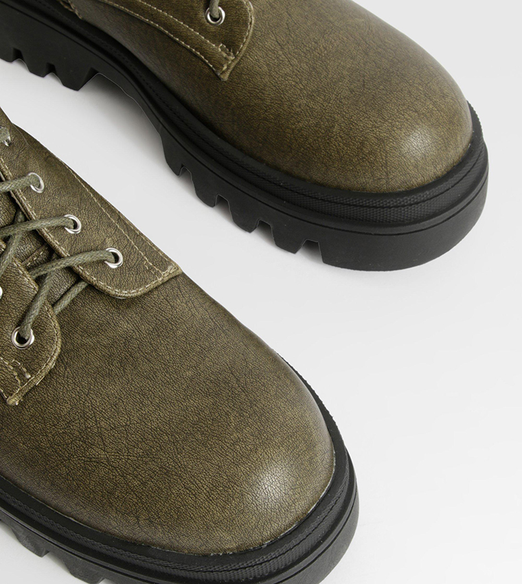 Washed Pu Hiker Boots