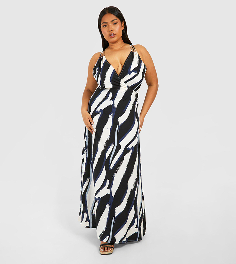 オールインワン・サロペット Fisico V-Neck Maxi Dress With Contrasting Color Pattern v neck all-in-one | Katrin TOKYO
