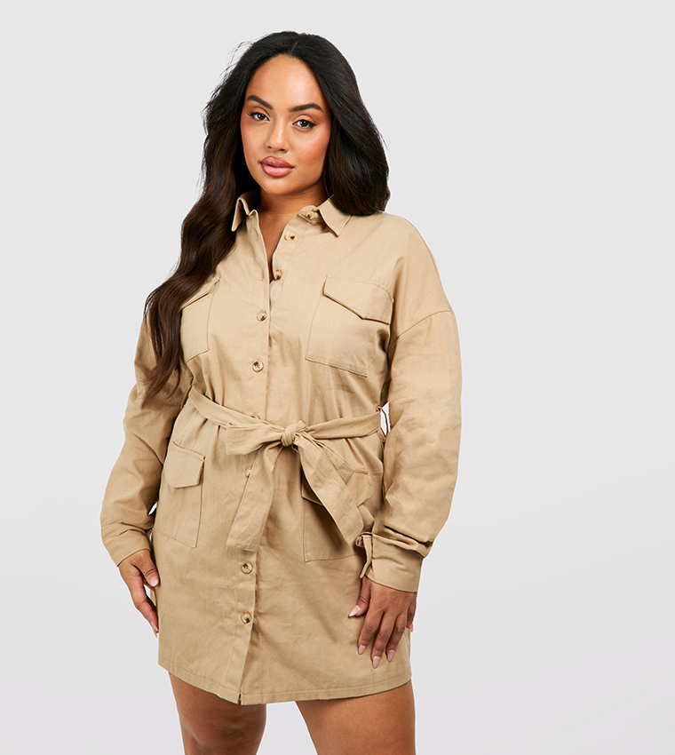 Drop Waist Button Down Maxi Dress Plus Size Plus Size Donnie Drawstring Shirt Dress Mocha 3X Drop Waist Button Down Maxi Dress Plus Size Plus Size Donnie Drawstring Shirt Dress Mocha 3X
