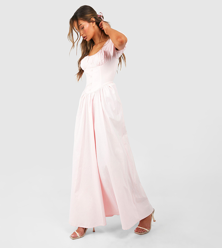 Puff Sleeves Milkmaid Maxi Dress