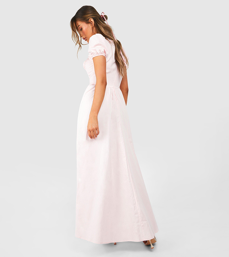 Puff Sleeves Milkmaid Maxi Dress