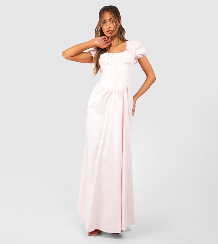 Puff Sleeves Milkmaid Maxi Dress