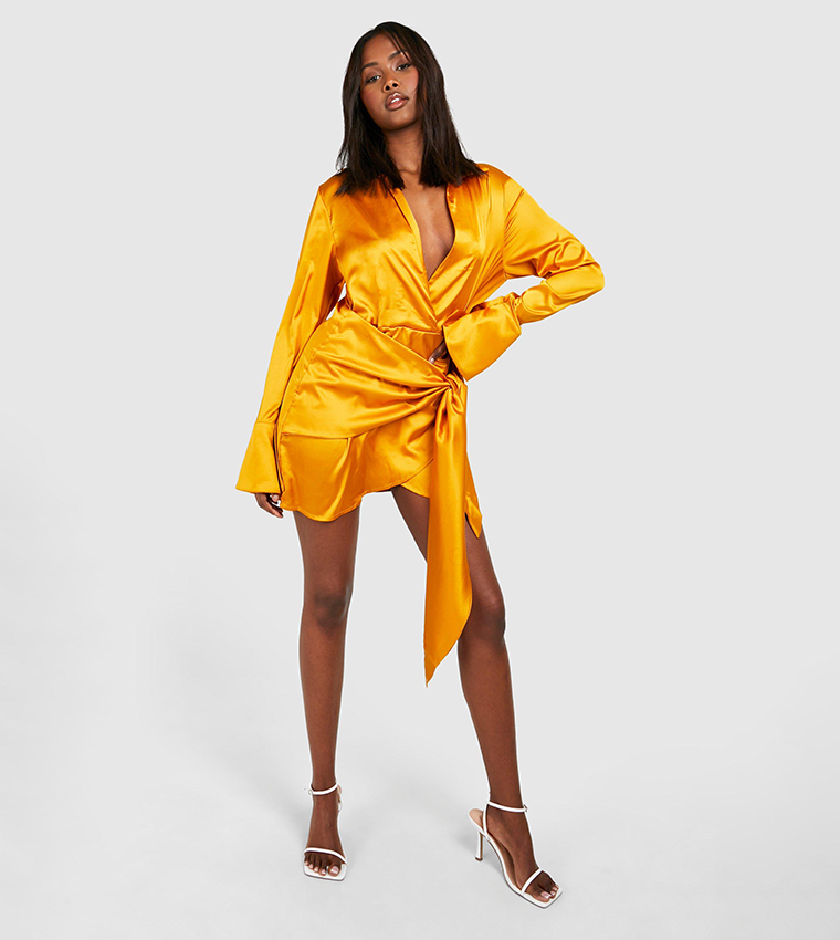 satin tie waist shirt dress Casual Tie-Waist Shirt Maxi Dress  Likemychoice