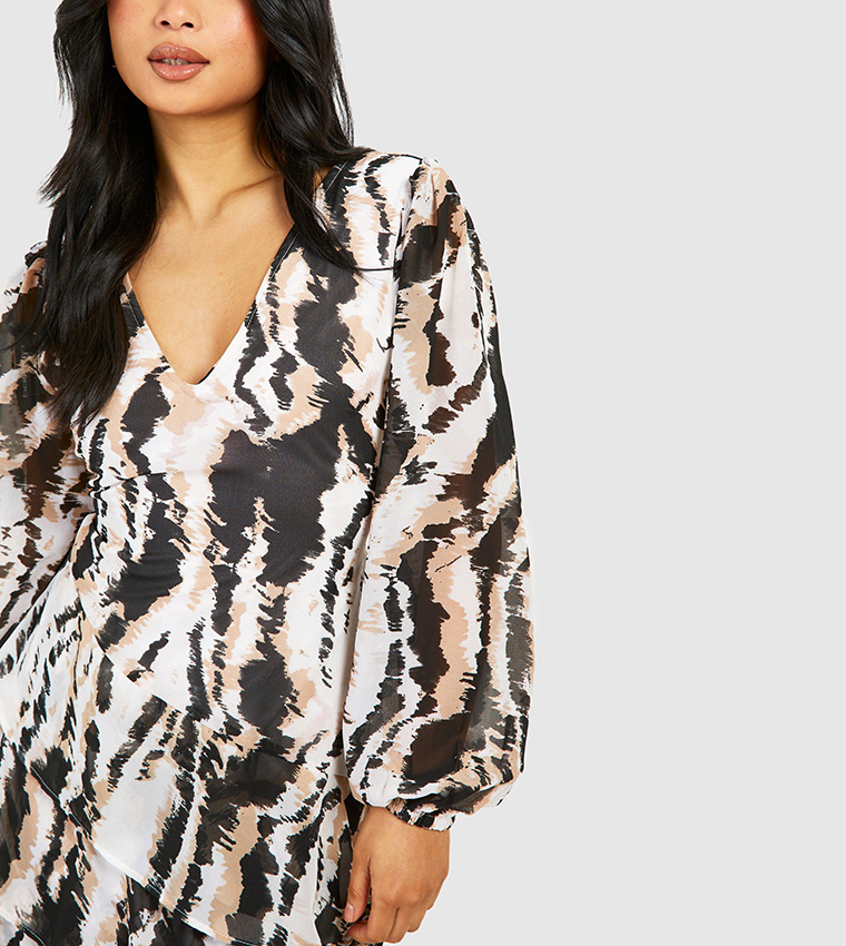 Petite Printed Chiffon Maxi Dress