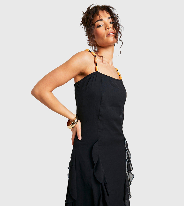 Petite Beaded Maxi Slip Dress