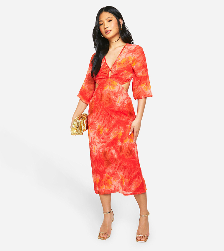Petite Printed Chiffon Midaxi Dress