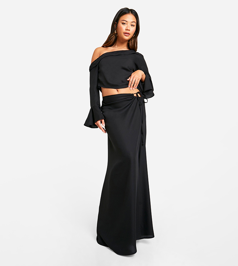 Maxi skirt tie waist best sale