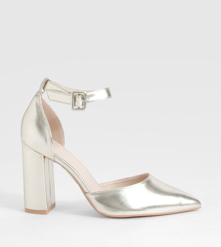 Two piece hotsell block heel pump