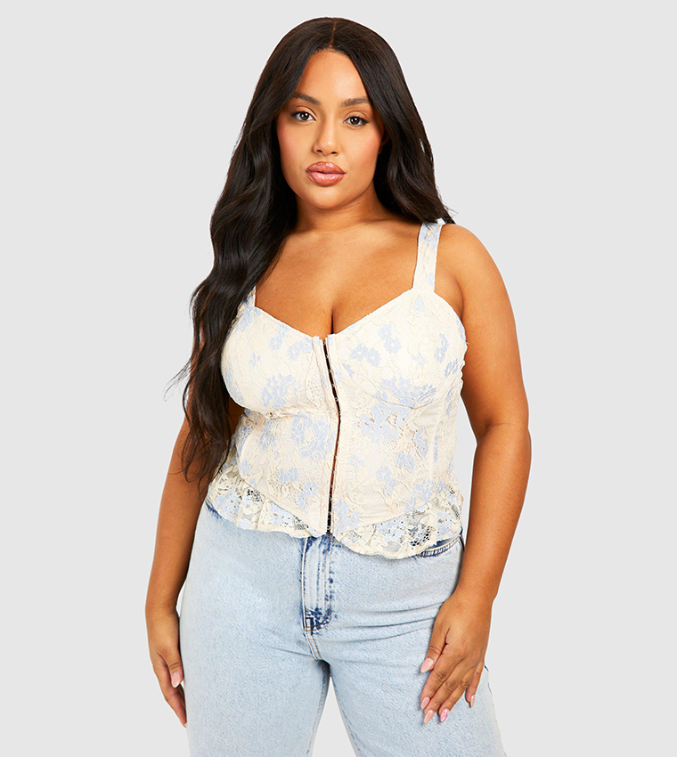 Plus Hook And Eye Corset Top