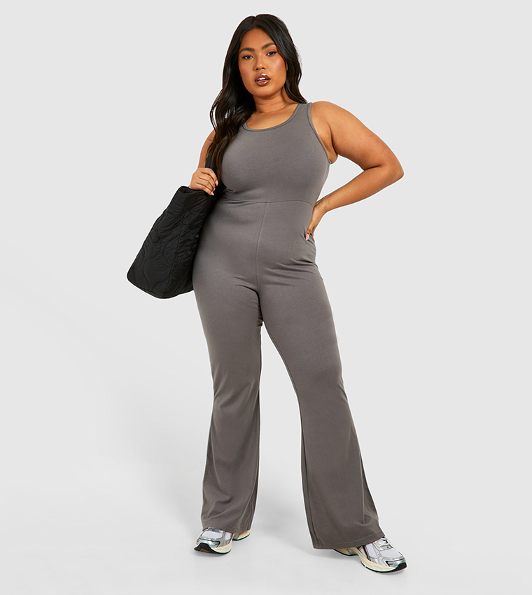 Buy Boohoo Strappy Cotton Yoga Jumpsuit In Grey 6thStreet Bahrain