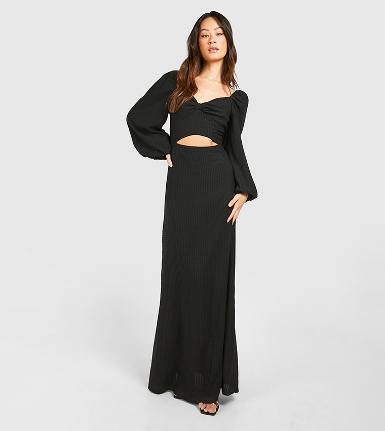 boohoo maxi dress tall Chocolate Tall Drape Asymmetric Maxi Dress