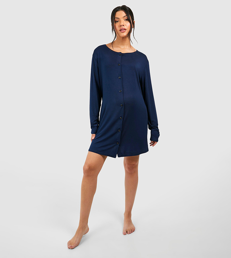 Long sleeve maternity nightdress hotsell