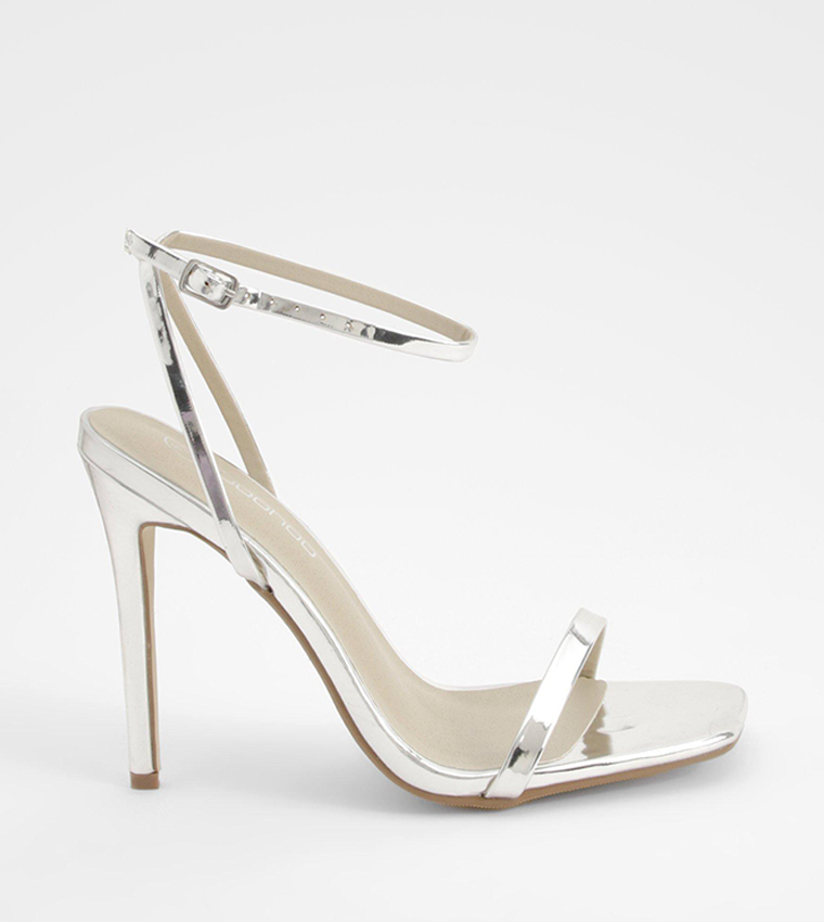 Missguided silver barely there heels hotsell