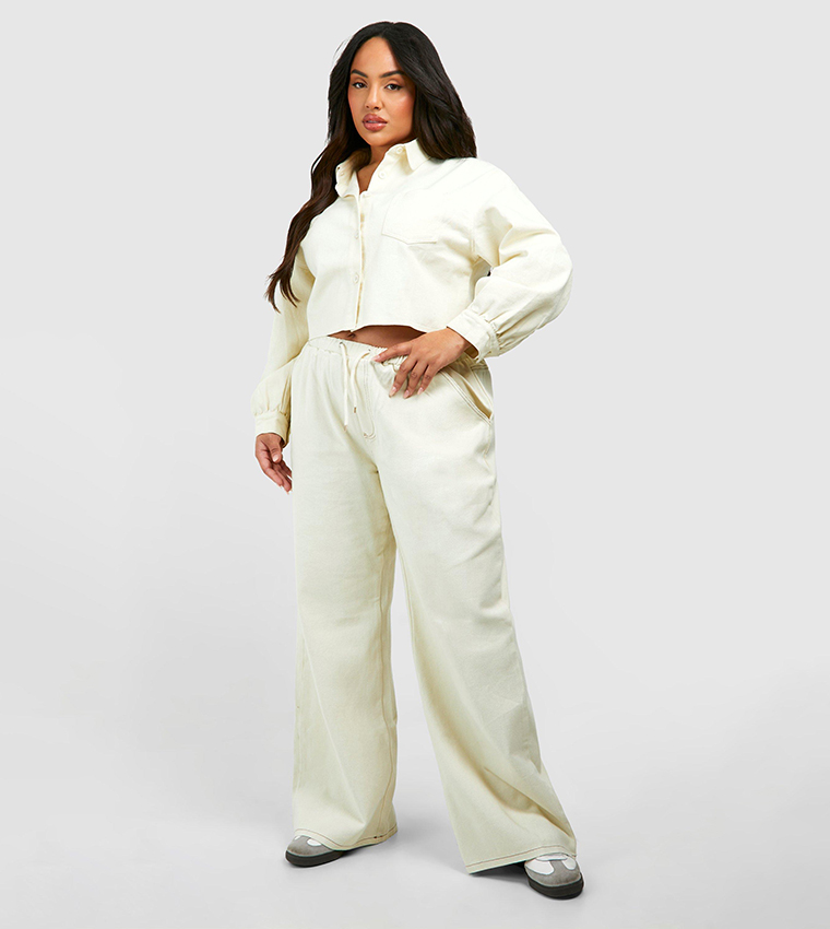 Curve Drawstring Wide Leg Jeans