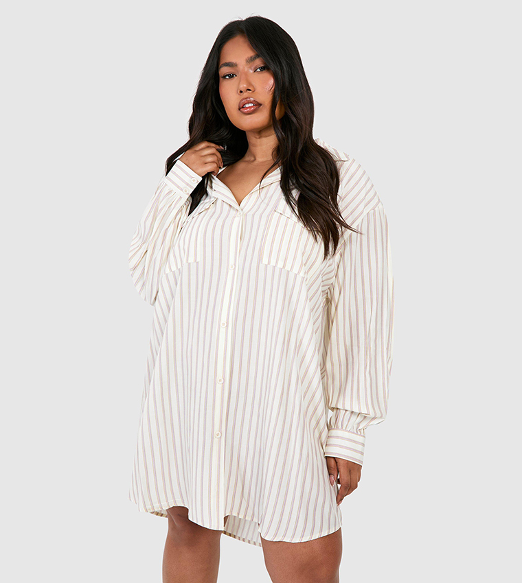 Striped Oversized Shirt Dress