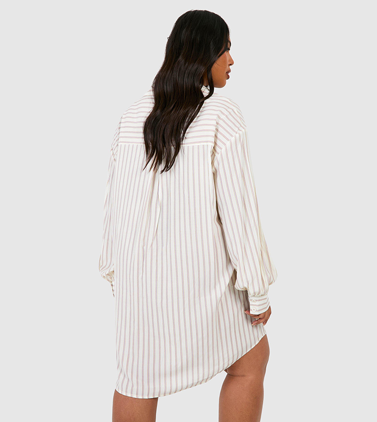 Striped Oversized Shirt Dress