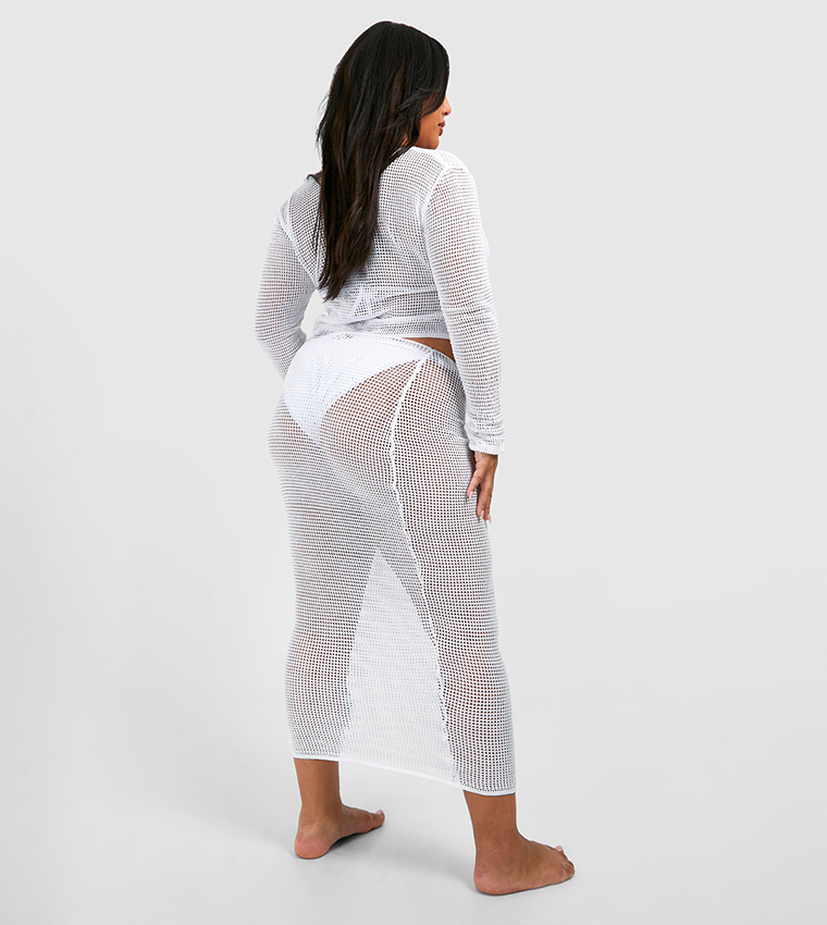 Plus Long Sleeves Tie Detail Beach Co-Ord Set