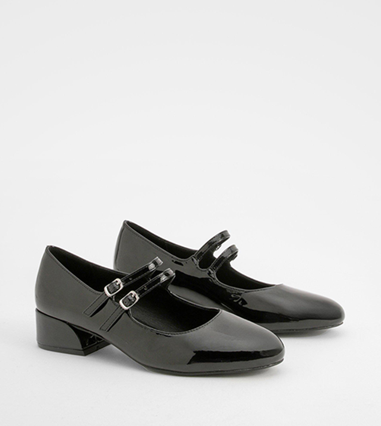 Wide Fit Patent Double Strap Mary Janes