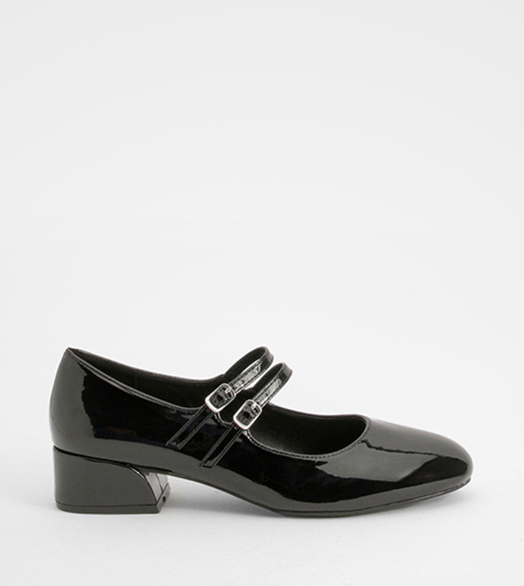 Wide Fit Patent Double Strap Mary Janes