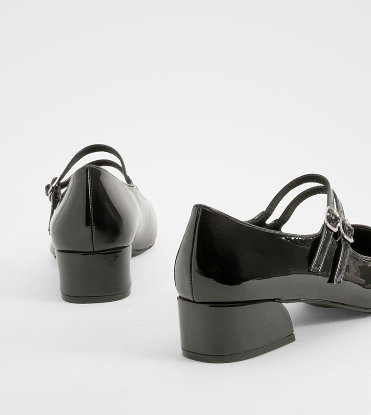 Wide Fit Patent Double Strap Mary Janes