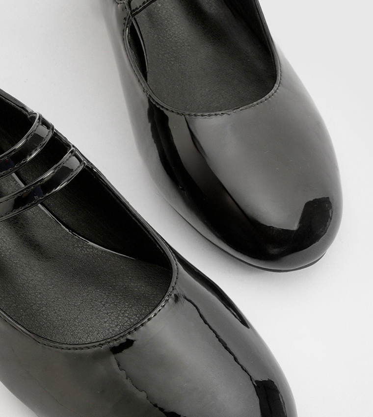 Wide Fit Patent Double Strap Mary Janes