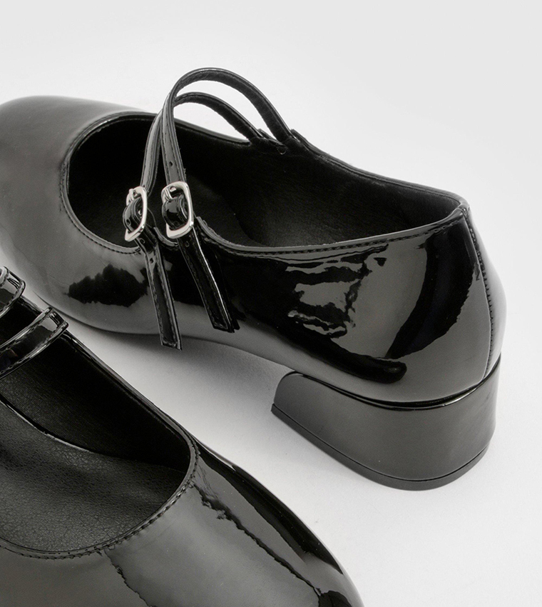 Wide Fit Patent Double Strap Mary Janes