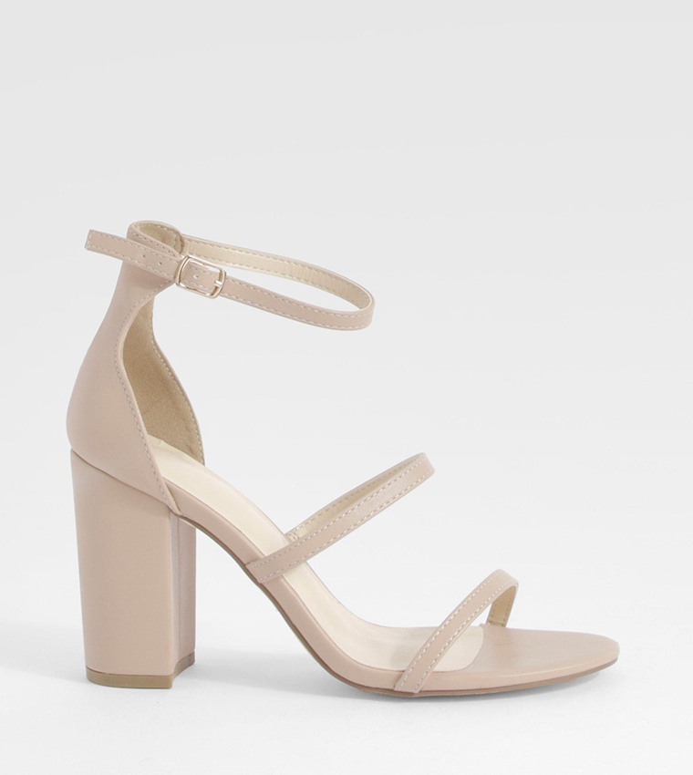 Triple strap 2024 block heels