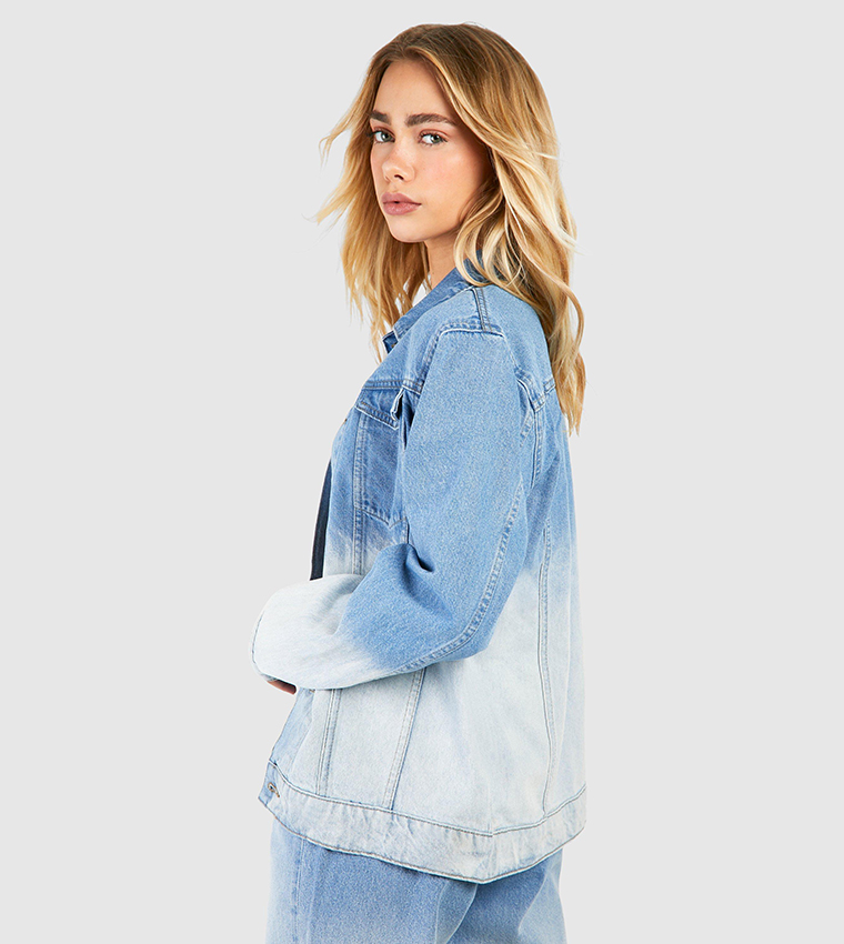 NSF Ombre Light Wash Denim Jacket Blue Size buy Small