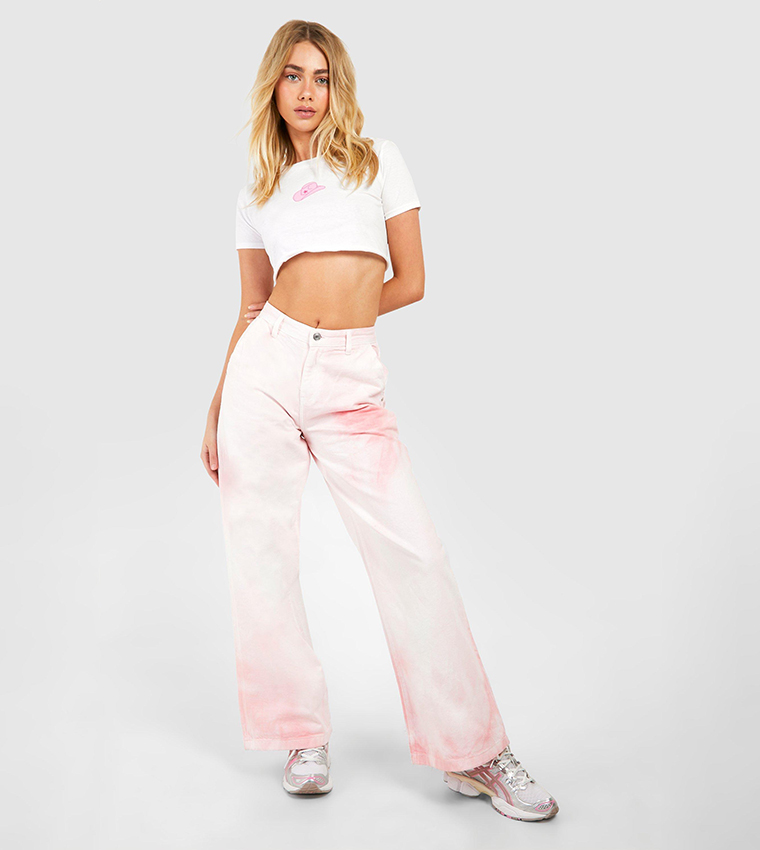 Pink Tie Dye Jeans