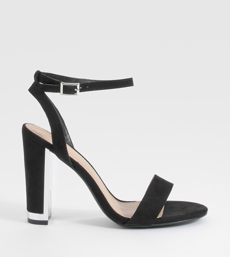 Buy Boohoo Outlet 2 Part Block Heel Sandals In Black 6thStreet Qatar