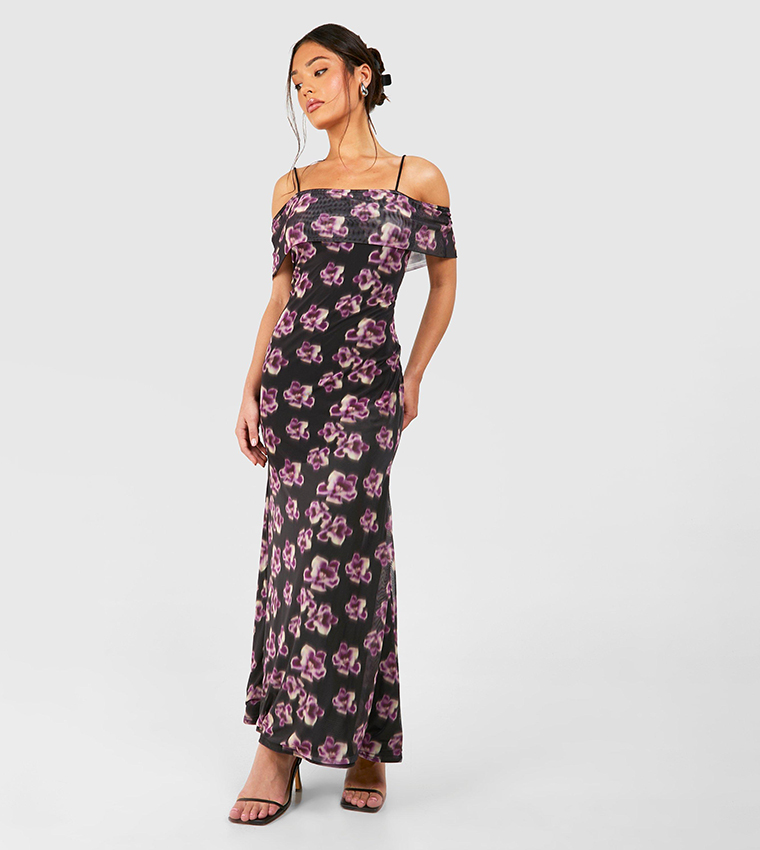 Cold shoulder petite maxi dress hotsell