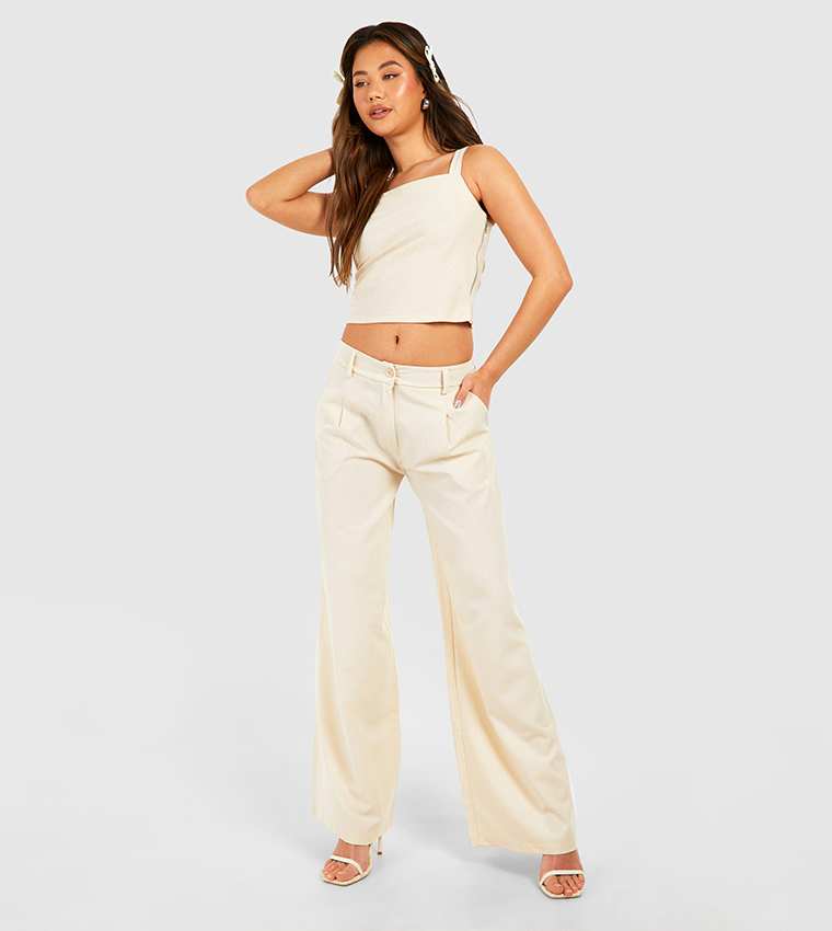 Pinstripe Wide Leg Trousers